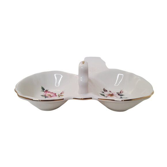 Vintage 1970's House Of Webster "Wild Briar Rose" Pattern Bavarian Server, Divid - Picture 3 of 4